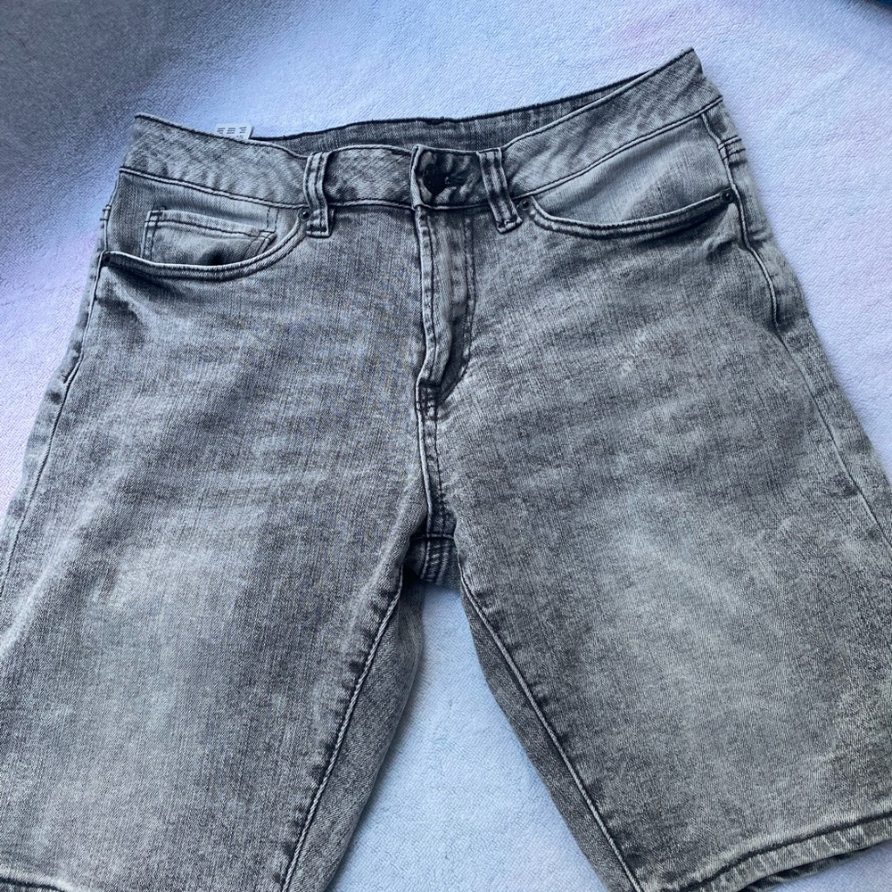 Buffalo David Bitton Men's Washed Gray Denim Shorts